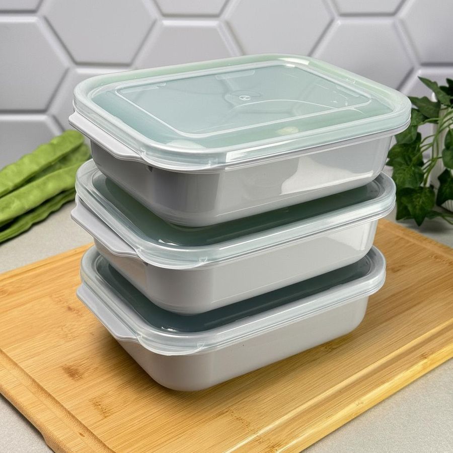 Набор пищевых контейнеров Dunya EasyKEEP 3&times;1 л с крышками 31262 Dunya Plastik