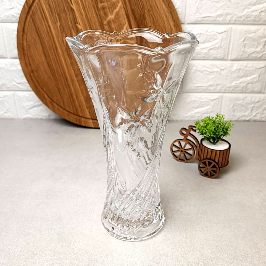 Большая стеклянная настольная ваза Цветы 23.5 см Hell