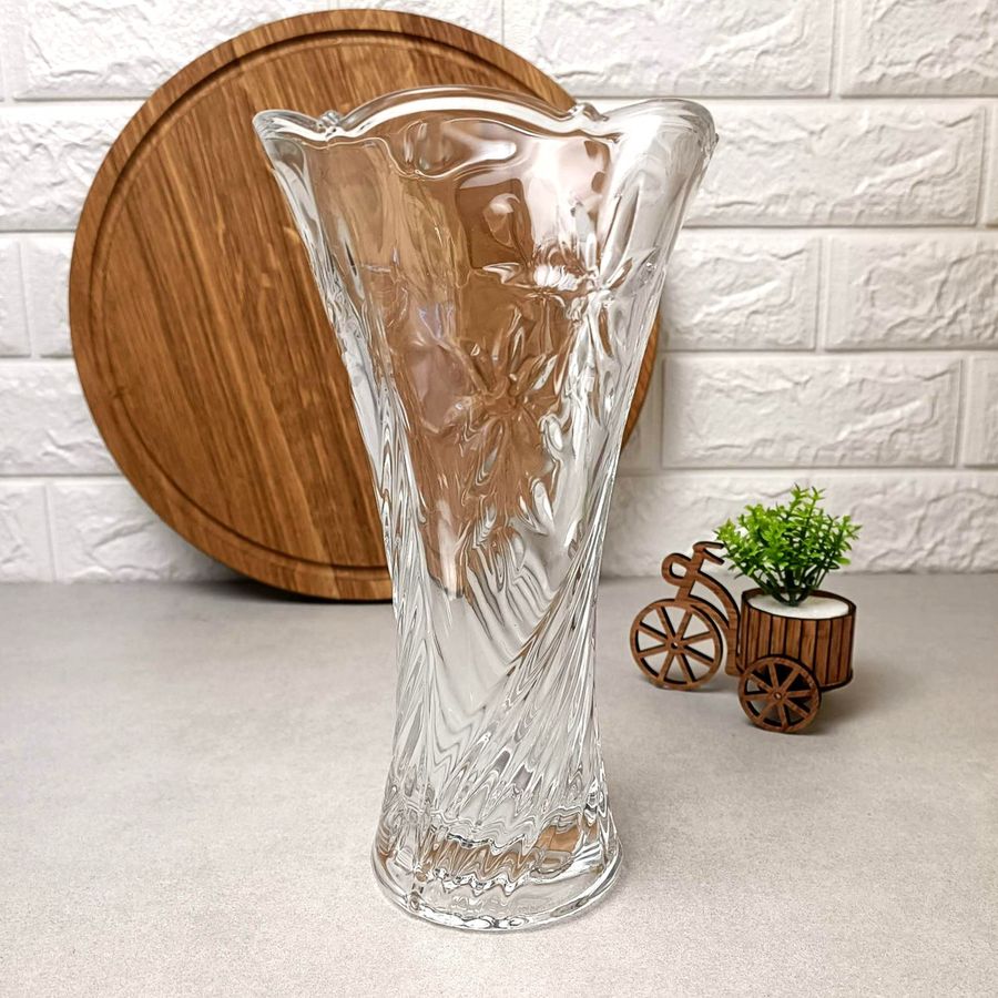 Велика скляна настільна ваза Квіти 23.5 см Hell