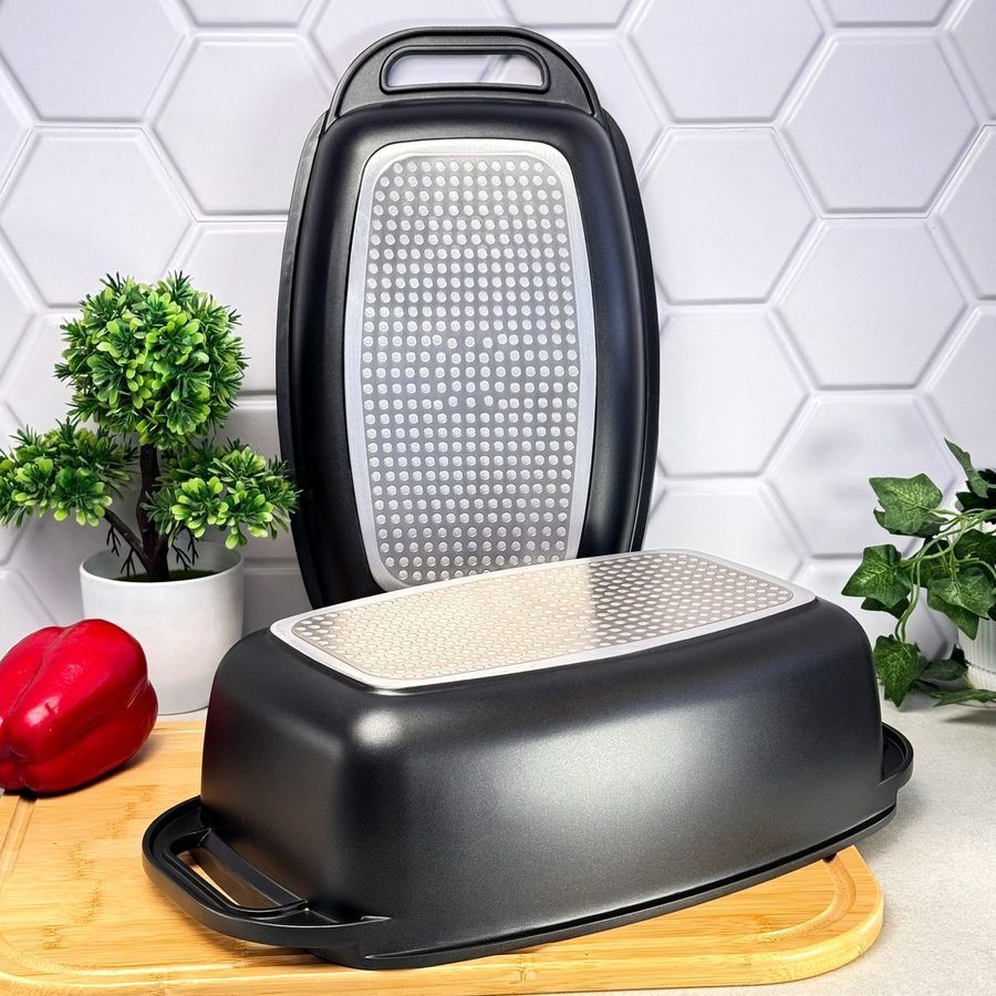 Качатниця-ростер алюмінієва 8,1 л 32 см чорна Scala PR-2329-32 PEPPER