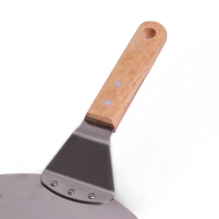 Лопата для піци 43 см Kamille з нержавіючої сталі з дерев'яною ручкою Kamille