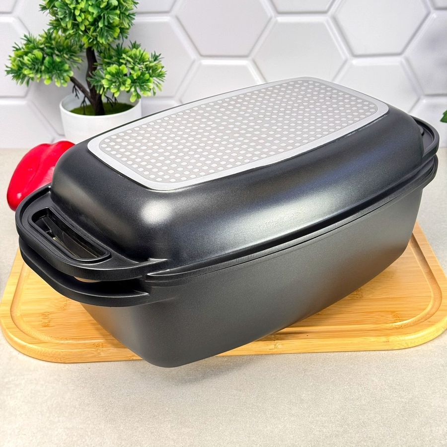 Качатниця-ростер алюмінієва 8,1 л 32 см чорна Scala PR-2329-32 PEPPER