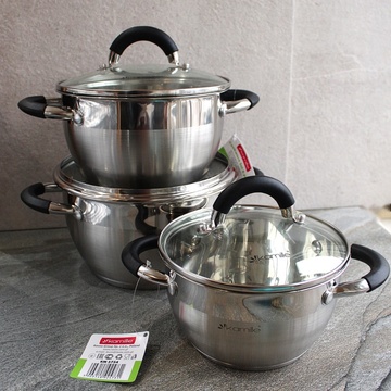 Набор кастрюль Kamille посуда из нержавеющей стали для газа 6 предметов для приготовления пищи для индукции Kamille