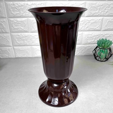 Коричневая устойчивая пластиковая ваза 38см для цветов Флора Алеана Алеана