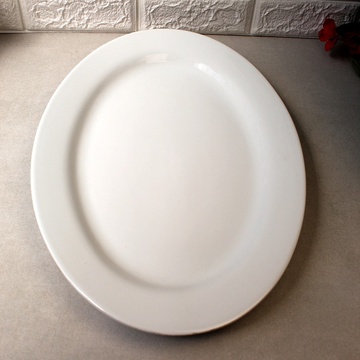 Блюдо овальное белое, посуда для ресторанов HLS 350х500 мм (A1409) Hell