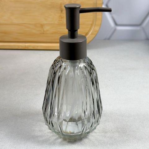 Диспенсер для жидкого мыла стеклянный 280 мл серый ARDESTO Minimalism Fremont ARHB3171G Ardesto