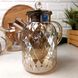 Высокий стеклянный чайник для плиты 1,5л Янтарный перламутр Amber Crystal