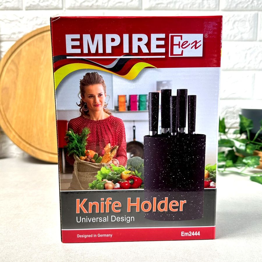 Чёрный овальный колодец для ножей Гранит EM2444 Empire