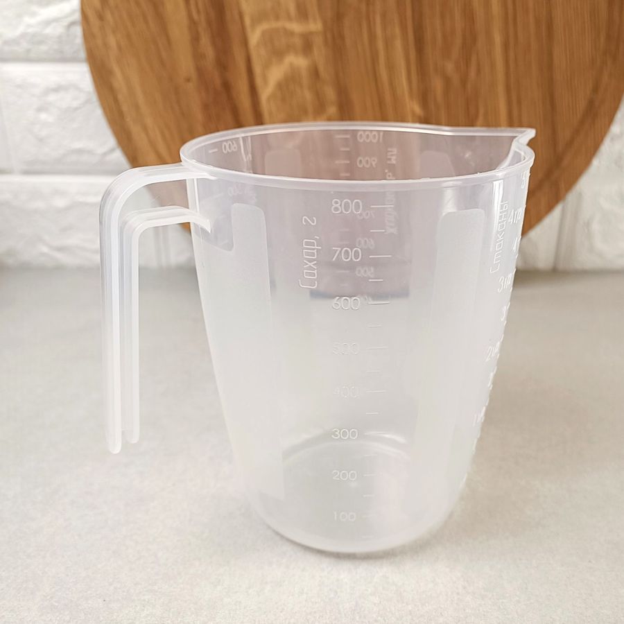 Пластиковый мерный стакан на 1 л с градацией, мерная тара Алеана Алеана