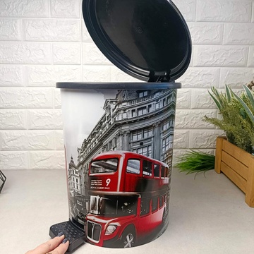 Подвійне відро для сміття з педаллю "Лондон" 11 л (2шт*5.5л) 365 Elif Elif Plastik