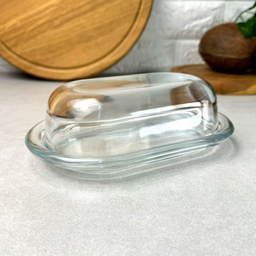 Стеклянная масленка с крышкой Pasabahce Basic Butter Bowl Pasabahce
