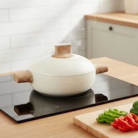 Жаровня антипригарная 2 л кованый алюминий индукция молочная WL-222330 PEPPER