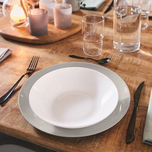 Белая гладкая тарелка для первых блюд Luminarc Diwali 200 мм (D6907) Luminarc