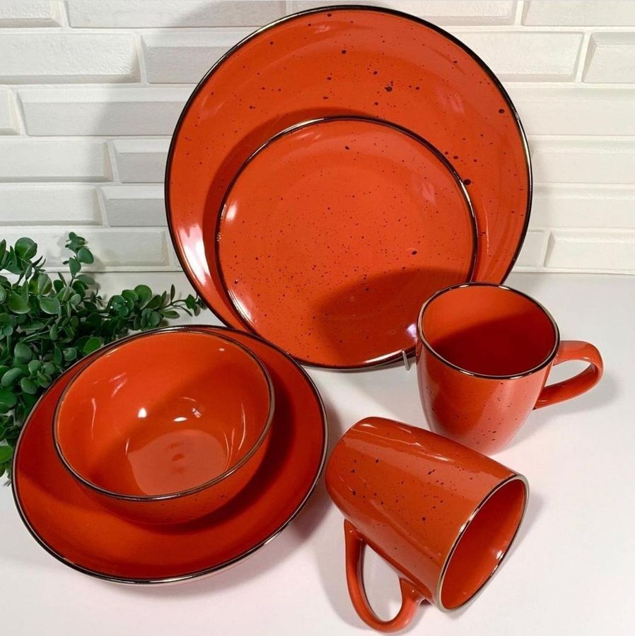 Супова помаранчева тарілка 20 см Ardesto Bagheria Warm apricot Ardesto