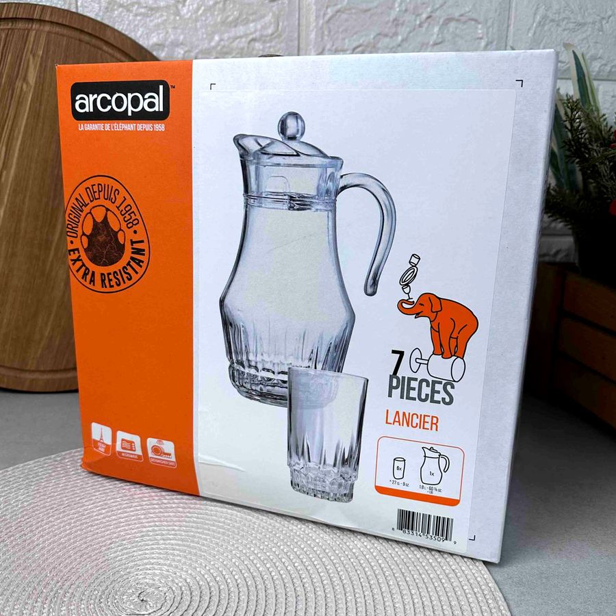 Набір для напоїв Arcopal "Lancier" з 7 предметів 1,8 л (L4985) Arcopal