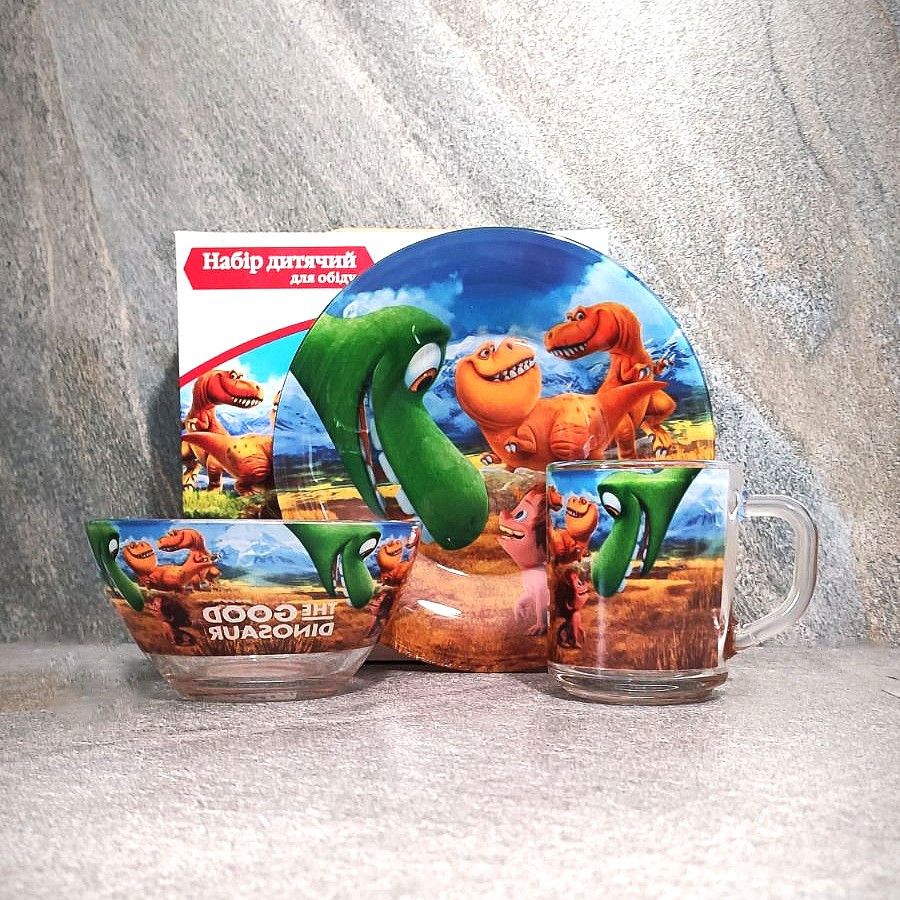 Подарочный набор посуды для детей Хороший динозаврик, детская посуда Hell