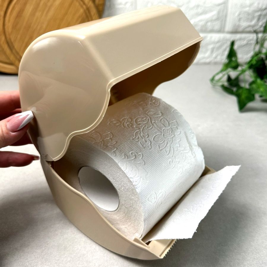 Бежевий пластиковий настінний тримач для туалетного паперу СД СД Свет