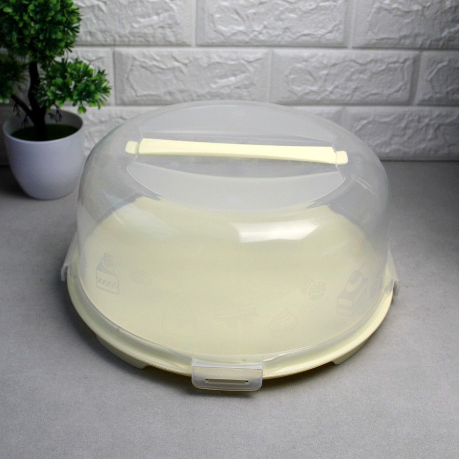 Пластикова тортівниця з кришкою-куполом 30 см з засувками Алеана