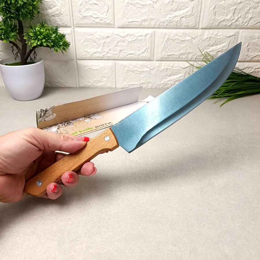 Нож кухонный "Шеф-повар" 20 см с деревянной ручкой Kamille Kamille
