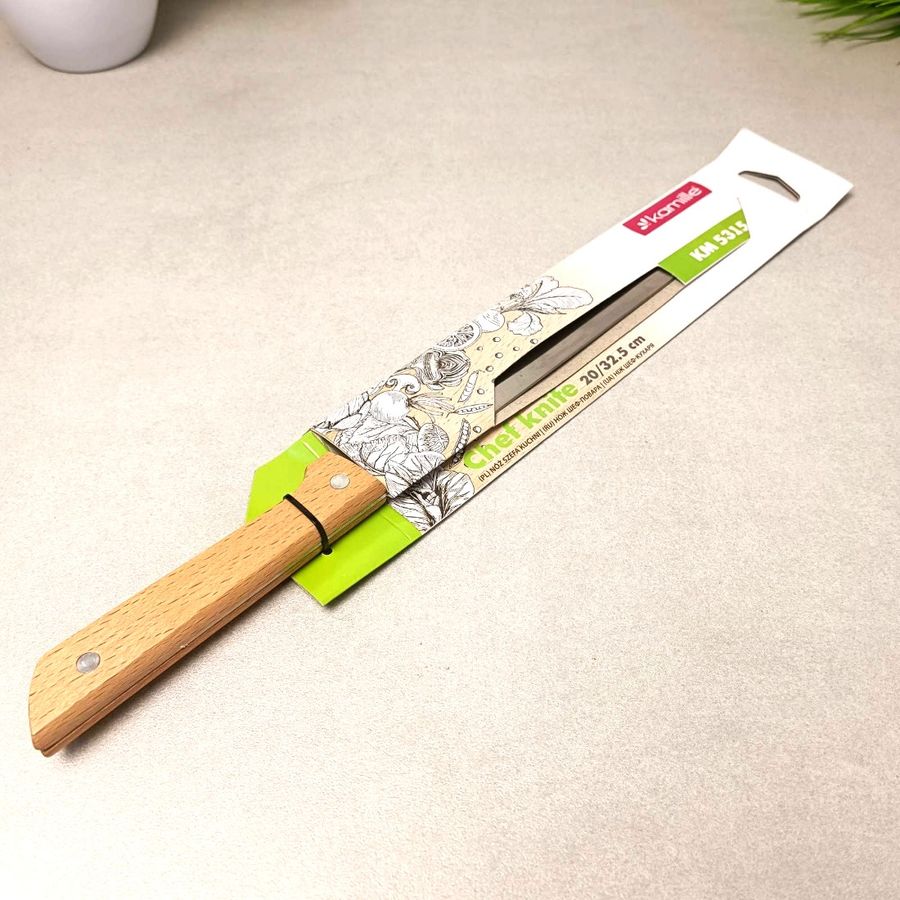 Нож кухонный "Шеф-повар" 20 см с деревянной ручкой Kamille Kamille