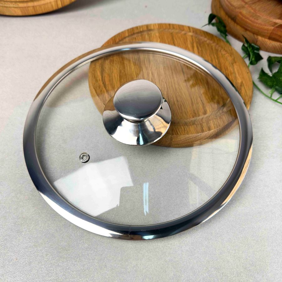 Скляна кришка 22 см для кухонного посуду з ручкою, що не нагрівається Ardesto Gemini Ardesto
