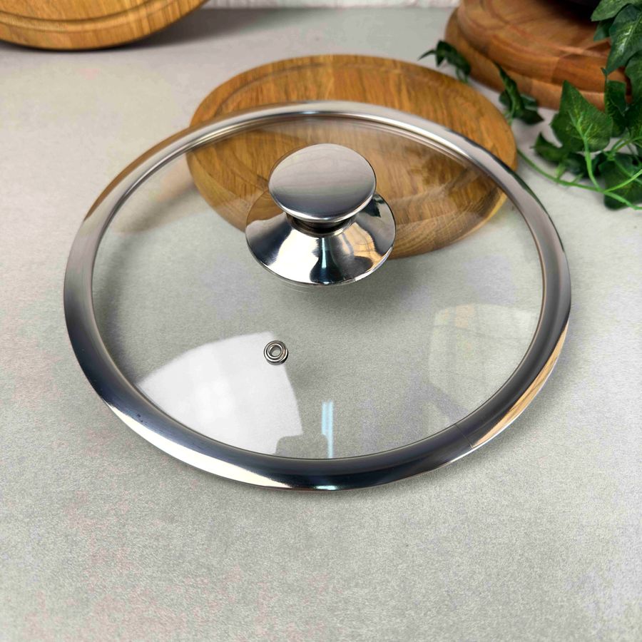 Скляна кришка 22 см для кухонного посуду з ручкою, що не нагрівається Ardesto Gemini Ardesto
