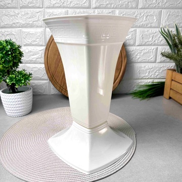 Белая универсальная напольная пластиковая ваза 30см Ламела Жемчуг Ламела