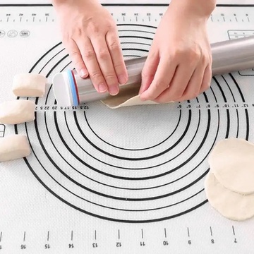 Кулинарный силиконовый коврик для теста 50*60 см с разметкой диаметров Hell