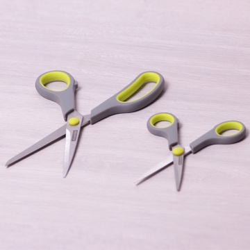 Ножиці універсальні 2 пр. з нержавіючої сталі з пластиковими ручками (14см; 21.5 см) Kamille