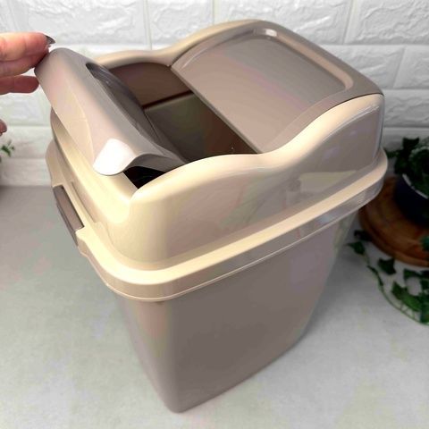 Відро для сміття 18 л з відкидною кришкою Капучіно 09713-20 Dunya Dunya Plastik