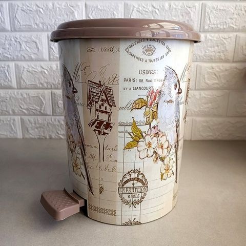 Двойное мусорное ведро с педалью "Птица" 11 л (2шт*5.5л) 365 Elif Elif Plastik