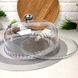 Круглое прозрачное плоское блюдо с пластиковой крышкой-куполом Pasabahce Патисерия 28 см (10352/0184