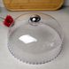Круглое прозрачное плоское блюдо с пластиковой крышкой-куполом Pasabahce Патисерия 28 см (10352/0184