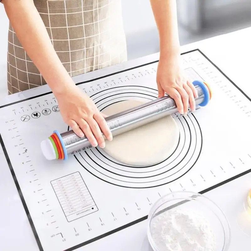 Кулінарний силіконовий килимок для тесту 50*60 см із розміткою діаметрів Hell
