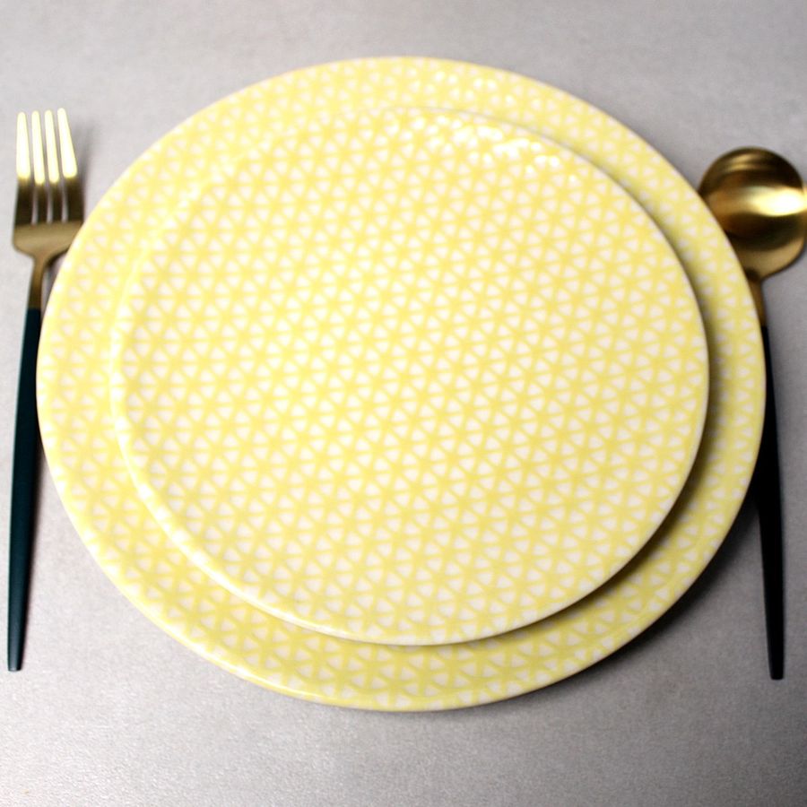 Дрібна обідня тарілка із жовтим візерунком 20 см Kutahya NC HR Kutahya Porselen