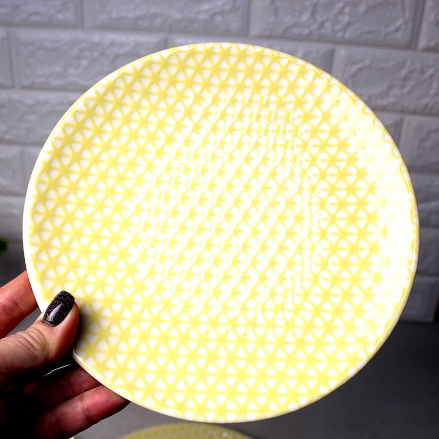 Мелкая обеденная тарелка с жёлтым узором 20 см Kutahya NC HR Kutahya Porselen