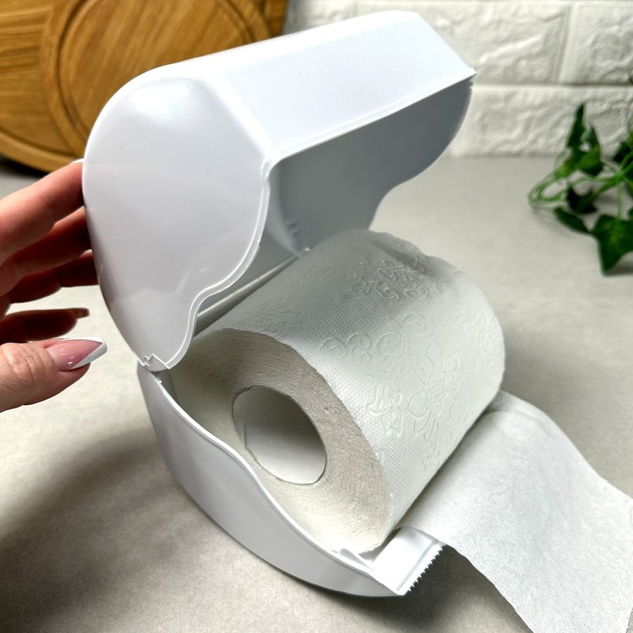 Білий пластиковий настінний тримач для туалетного паперу СД СД Свет
