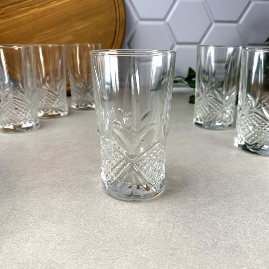 Набір високих скляних склянок 280 мл Luminarc Rhodes Luminarc