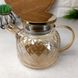 Заварювальний скляний чайник для плити 1л Бурштиновий перламутр Amber Crystal