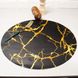 Чорна Непромокальна серветка на стіл 38 см Золоті блискавки (К-1)