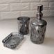 Набор перламутровых аксессуаров для ванной "Графит Грани" 3 предмета из стекла