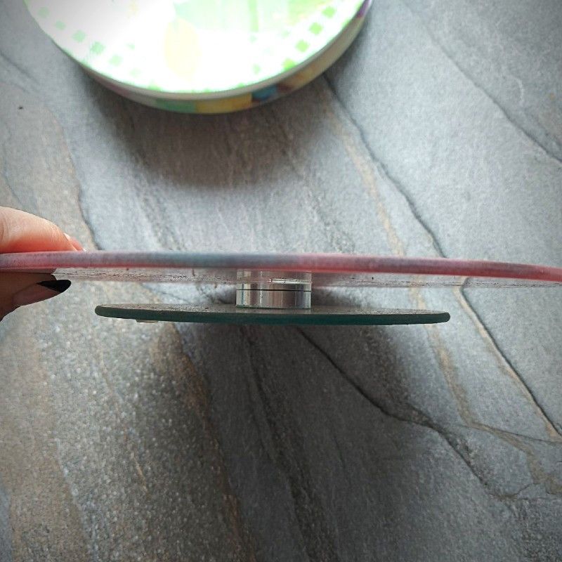 Блюдо-тортівниця обертальна скляна на ніжці, що крутиться Полуниця HLS 25 см (6840//2) Hell