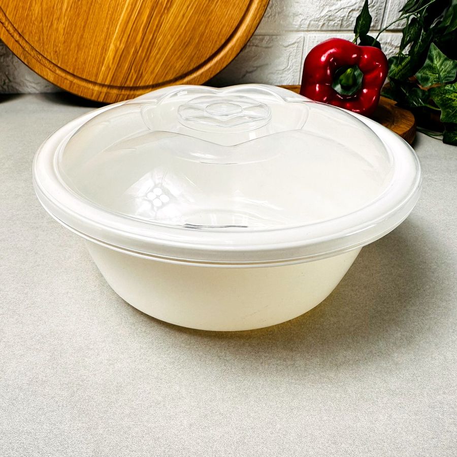 Пластикова кухонна миска 1л із кришкою 10421 Dunya Dunya Plastic