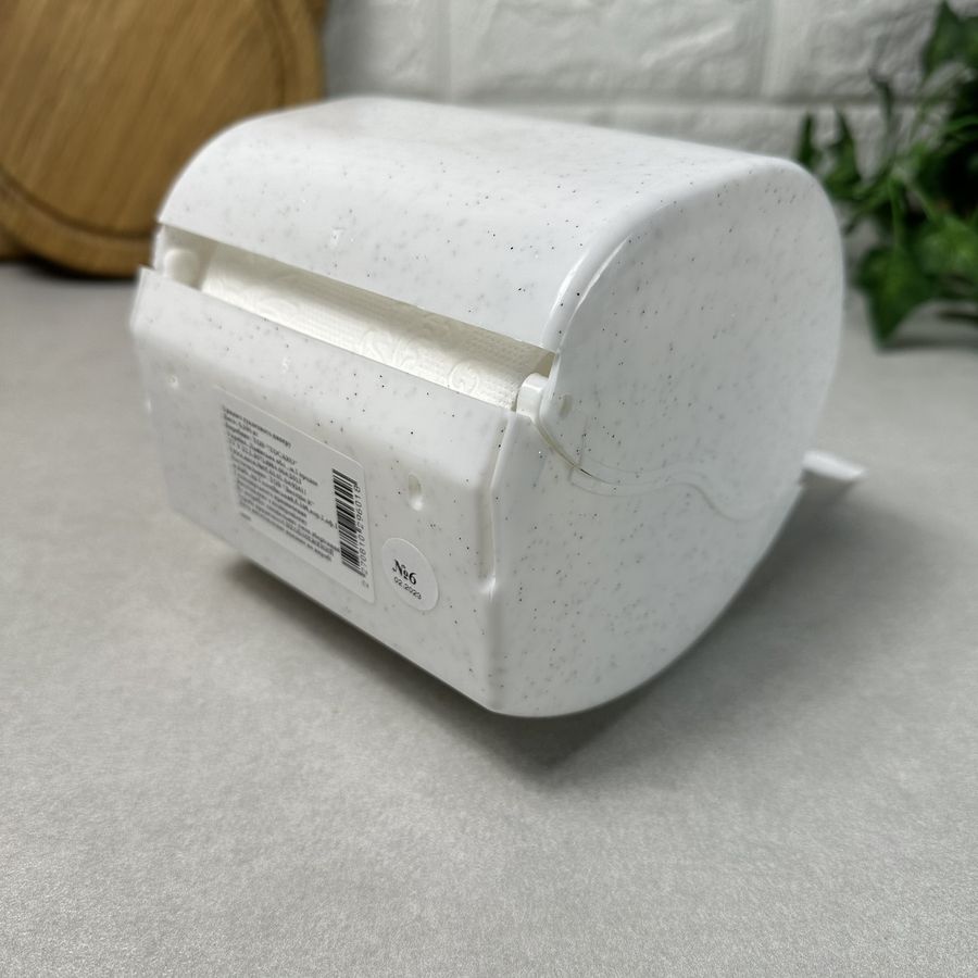 Пластиковый настенный держатель для туалетной бумаги Белый Гранит СД СД Свет