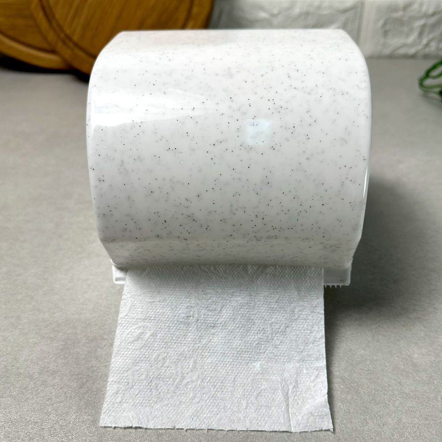 Пластиковий настінний тримач для туалетного паперу Білий Граніт СД СД Свет