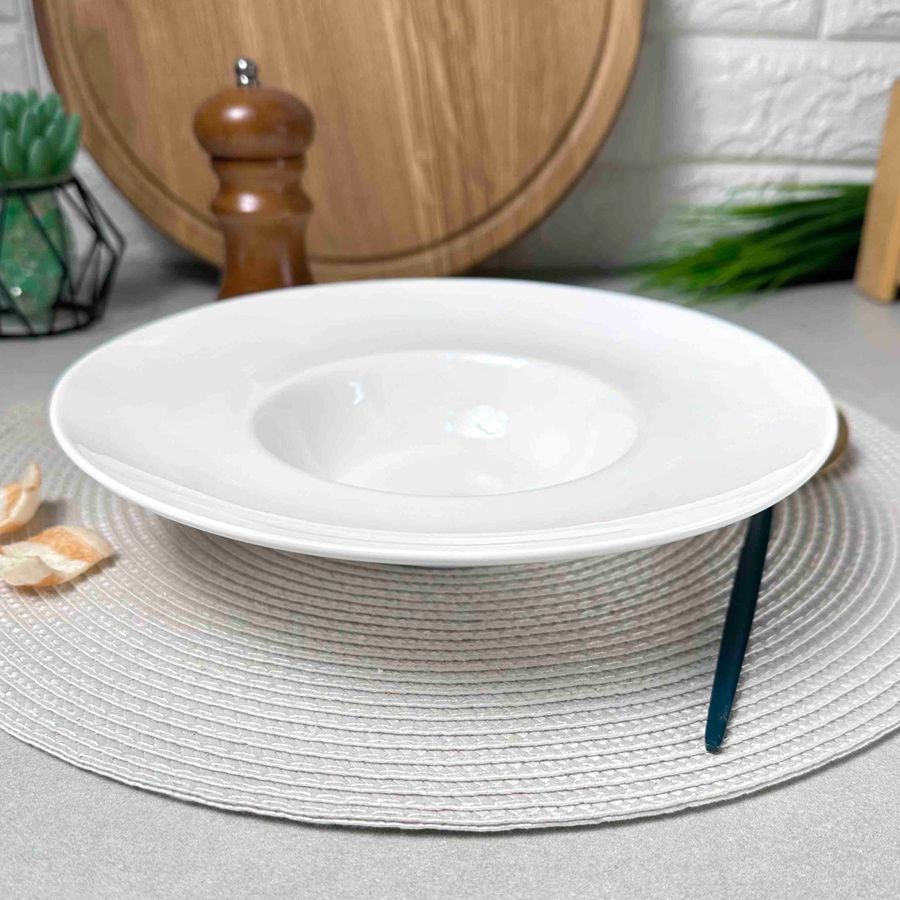 Тарілка-капелюх для різотто 23 см ARDESTO Imola, білий посуд для ресторанів Ardesto