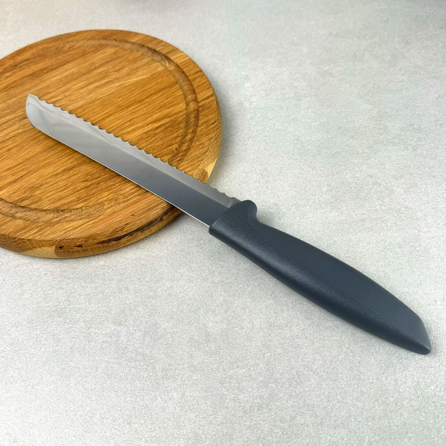 Кухонный нож для хлеба 17.8 см Tramontina PLENUS grey (серая рукоять) Tramontina