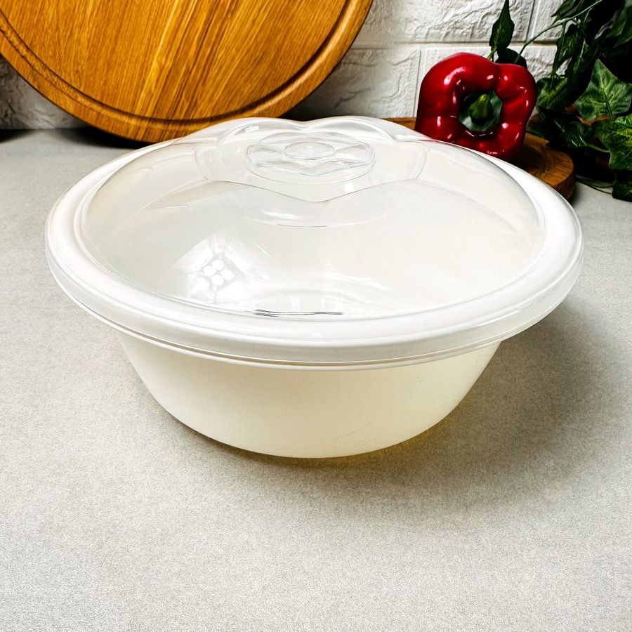 Пластиковая кухонная миска 1л с крышкой 10421 Dunya Dunya Plastic