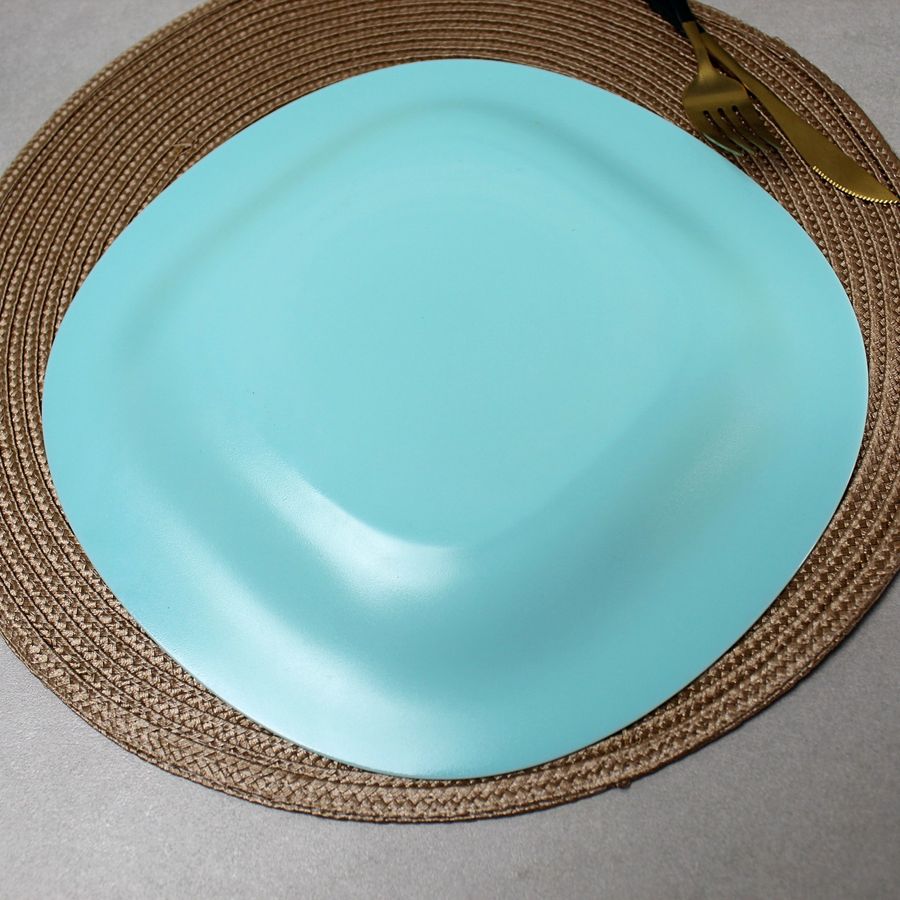 Тарілка лазурна квадратна обідня Luminarc Carine Light Turquoise 27 см (P4127) Luminarc