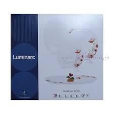Столовий квадратний сервіз з квітами Luminarc Carine Florenza White 19 предметів (N2254) Luminarc